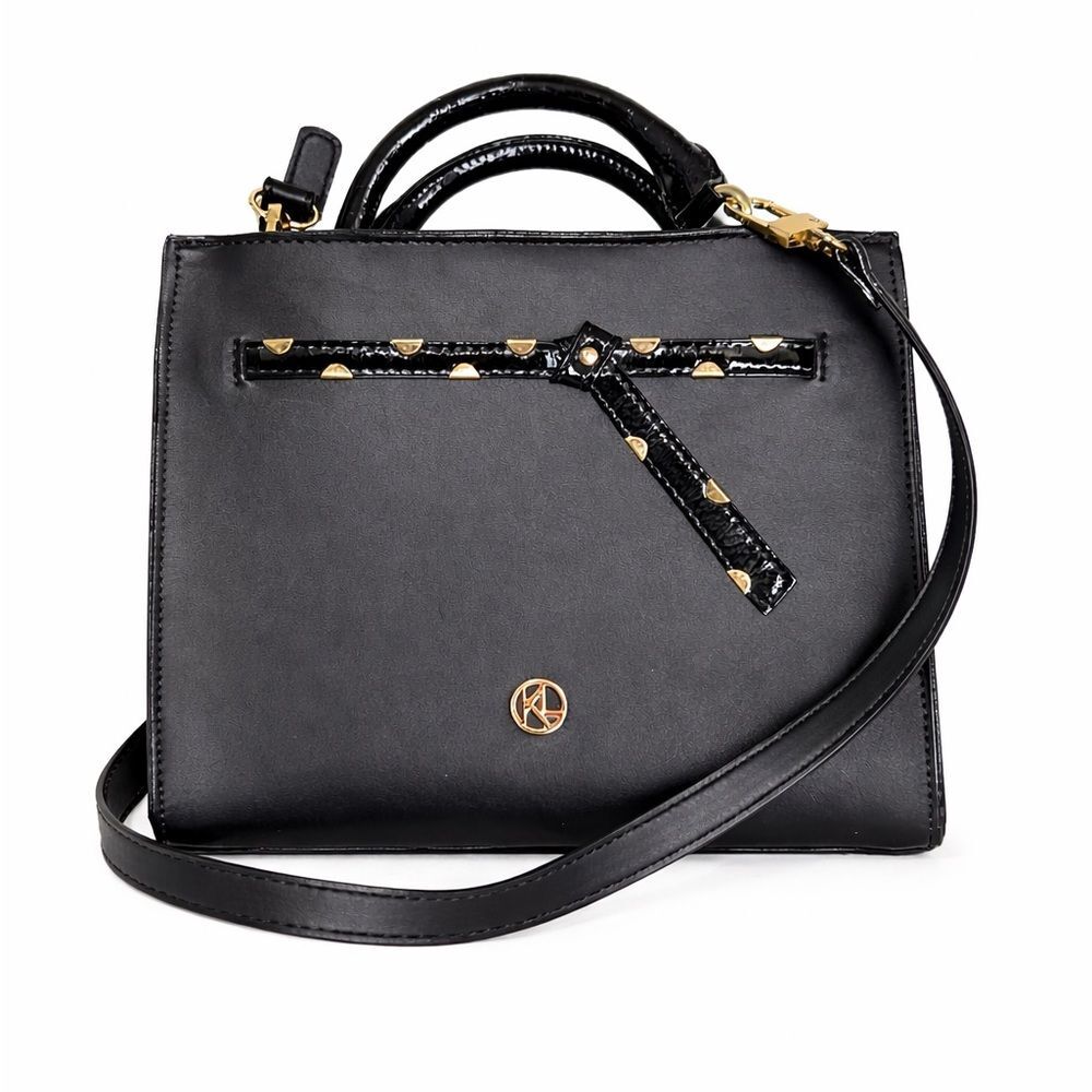 Kate Landry Black Crossbody Bag with Gold Accents